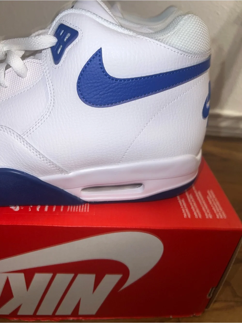 RARE Men's Nike Flight Legacy White Game Royal BQ4212-103 Size New No Lid!